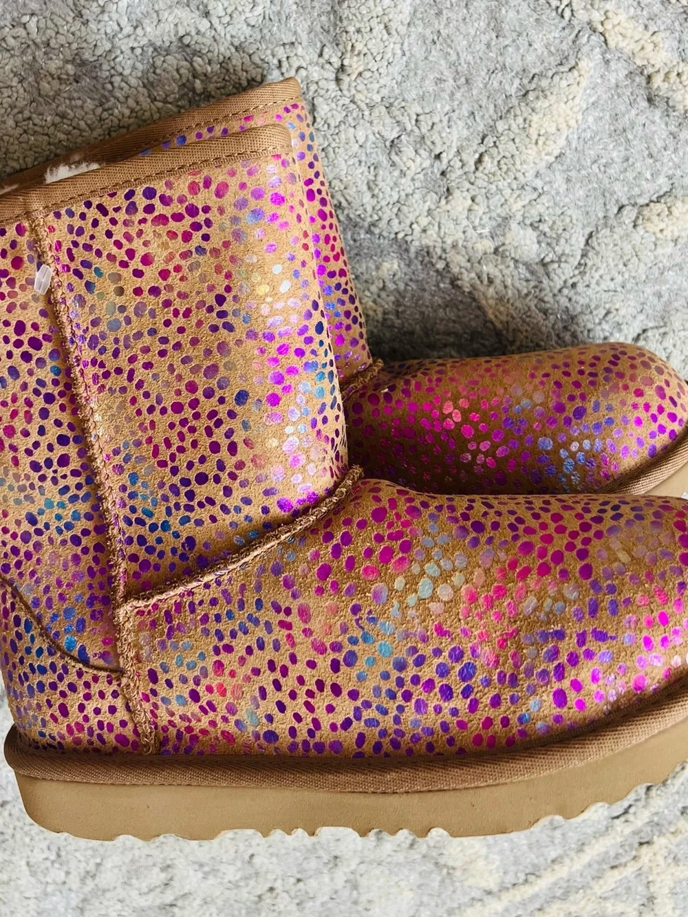 NEW❤️UGG Girls Sparkle Pink Sequin Winter Boots SZ5